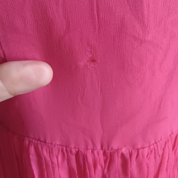 Sz 8 True Vintage 1960's Pink Sleeveless Prom Dress Draped Neckline - Picture 5 of 11